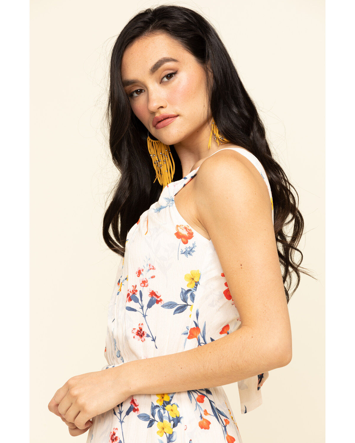 Miss Me Women's Floral Cutout Halter Mini Dress