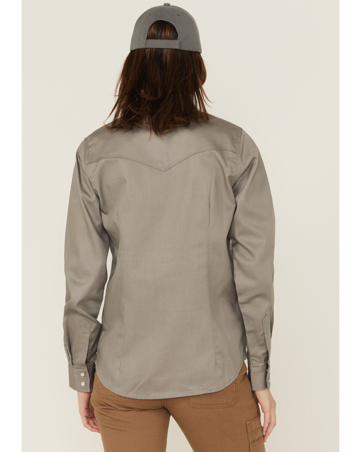 Forge Workwear Women's FR Solid Long Sleeve Snap Stretch Work Shirt