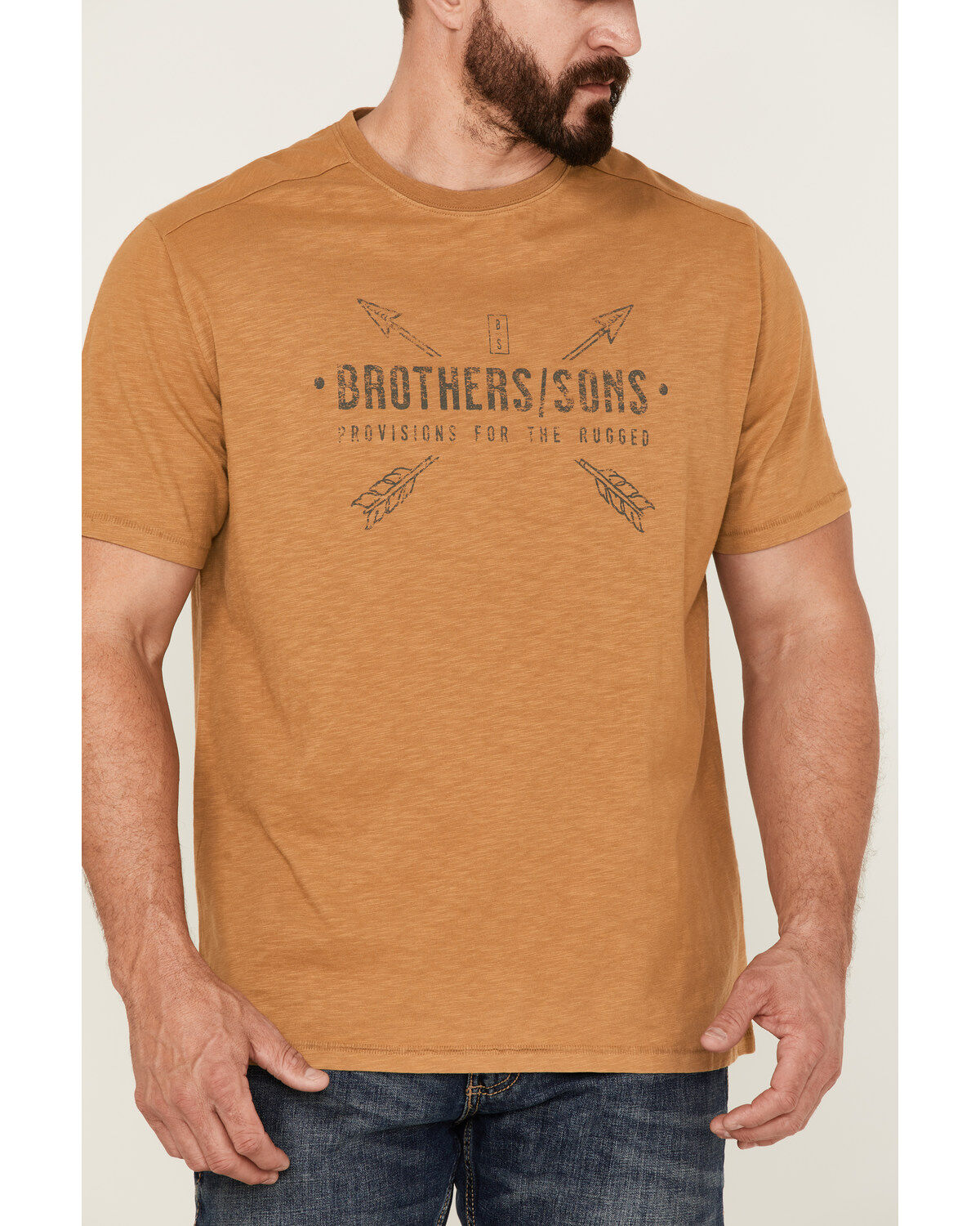 Brothers and Sons Men's Provisions Weathered Slub Graphic Short Sleeve T-Shirt