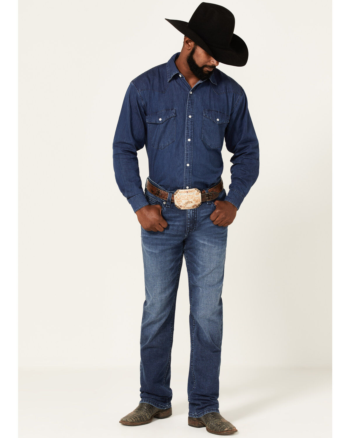 Cody James Men's Howdy Medium Dark Wash Stretch Slim Straight Jeans