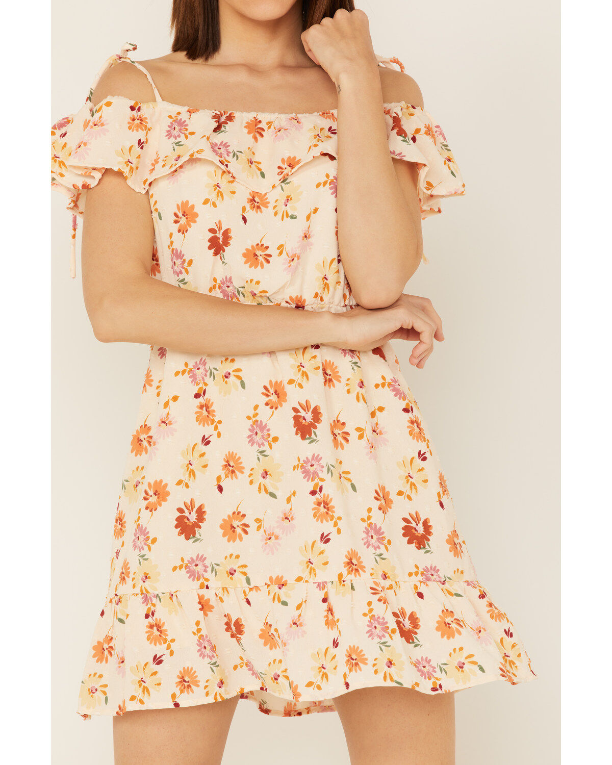 Sadie & Sage Women's Floral Print Moments of Joy Peplum Mini Dress