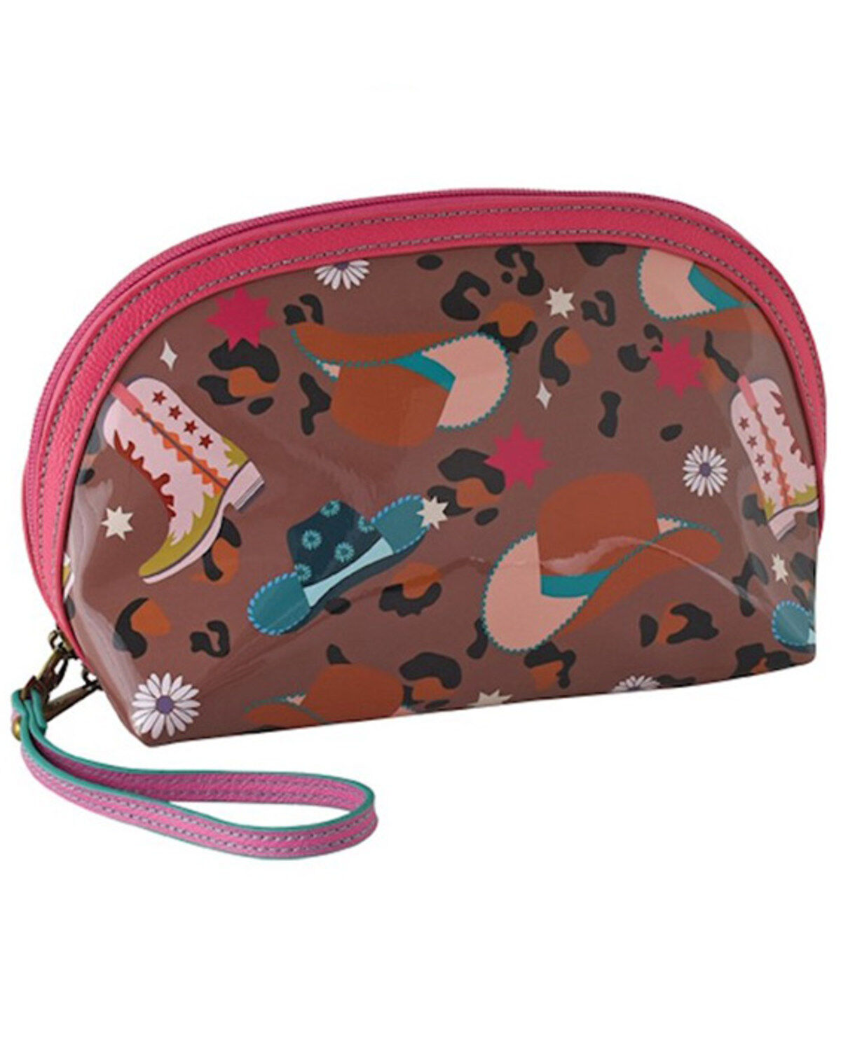 Catchfly Women's Jelly Dome Vintage Hats and Boots Cosmetic Bag
