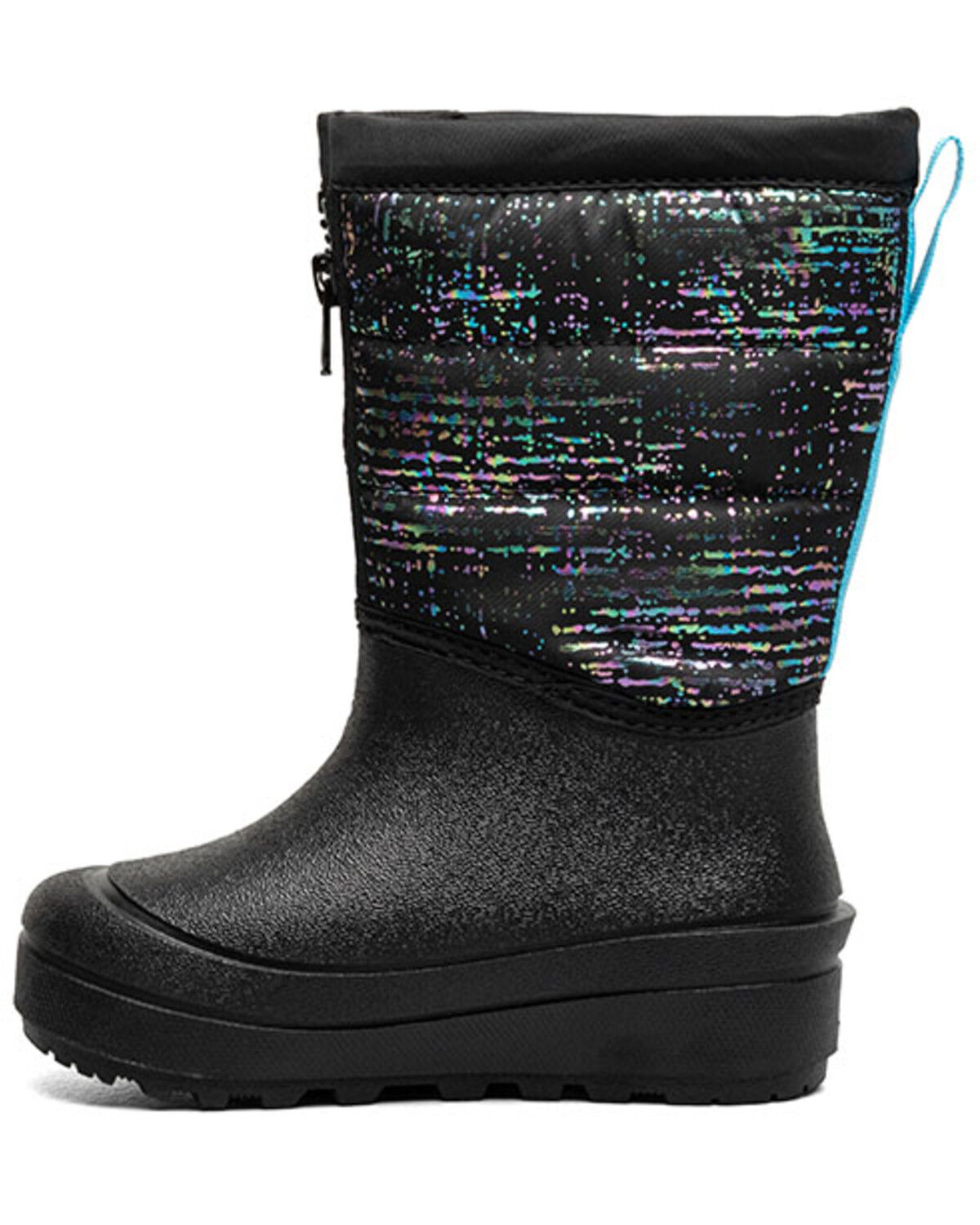 Bogs Girls' Snow Shell Zip Metallic Stripes Rubber Boots - Round Toe