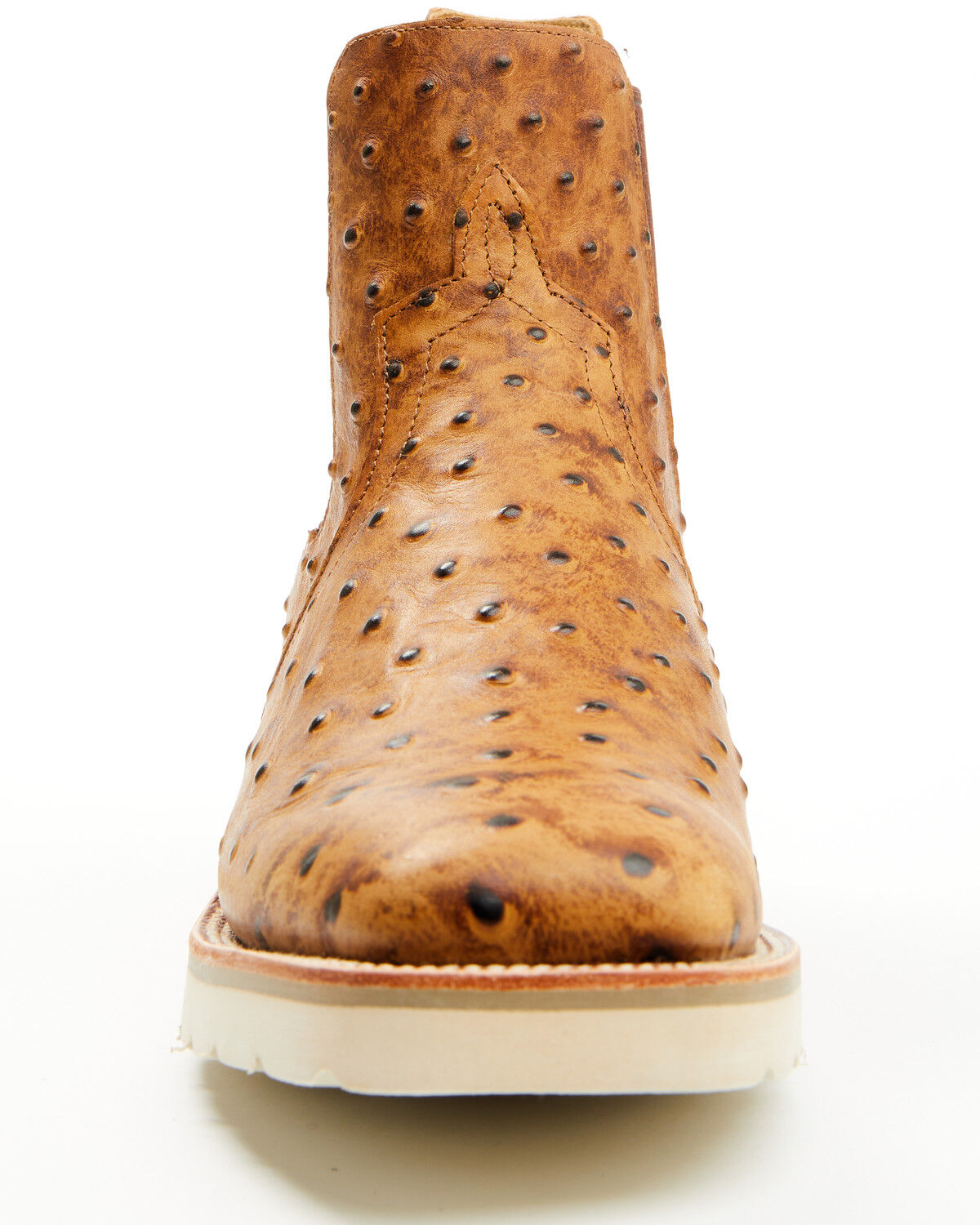 Horse Power Men's Saddle Ostrich Print Chelsea Boots - Square Toe