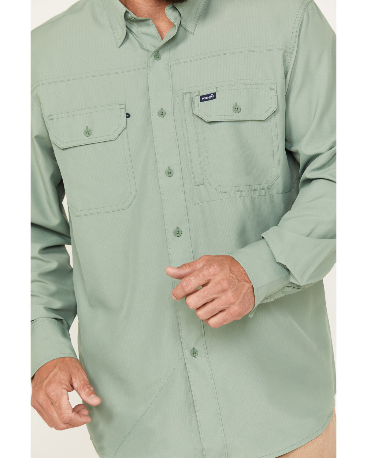 Wrangler Men's Performance Long Sleeve Button-Down Shirt