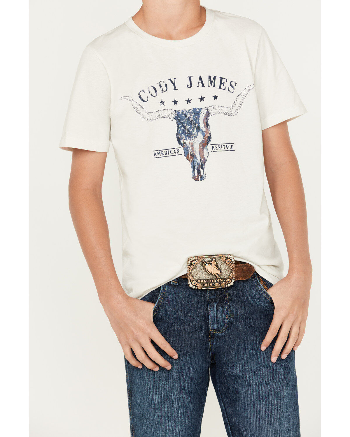Cody James Boys' CJ Steer Head Short Sleeve Graphic T-Shirt