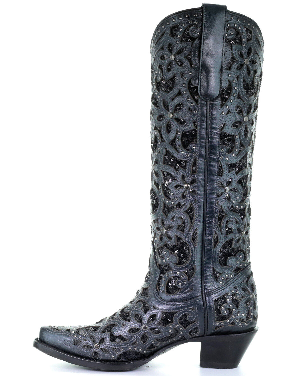 Corral Women's Floral Inlay Western Boots - Snip Toe