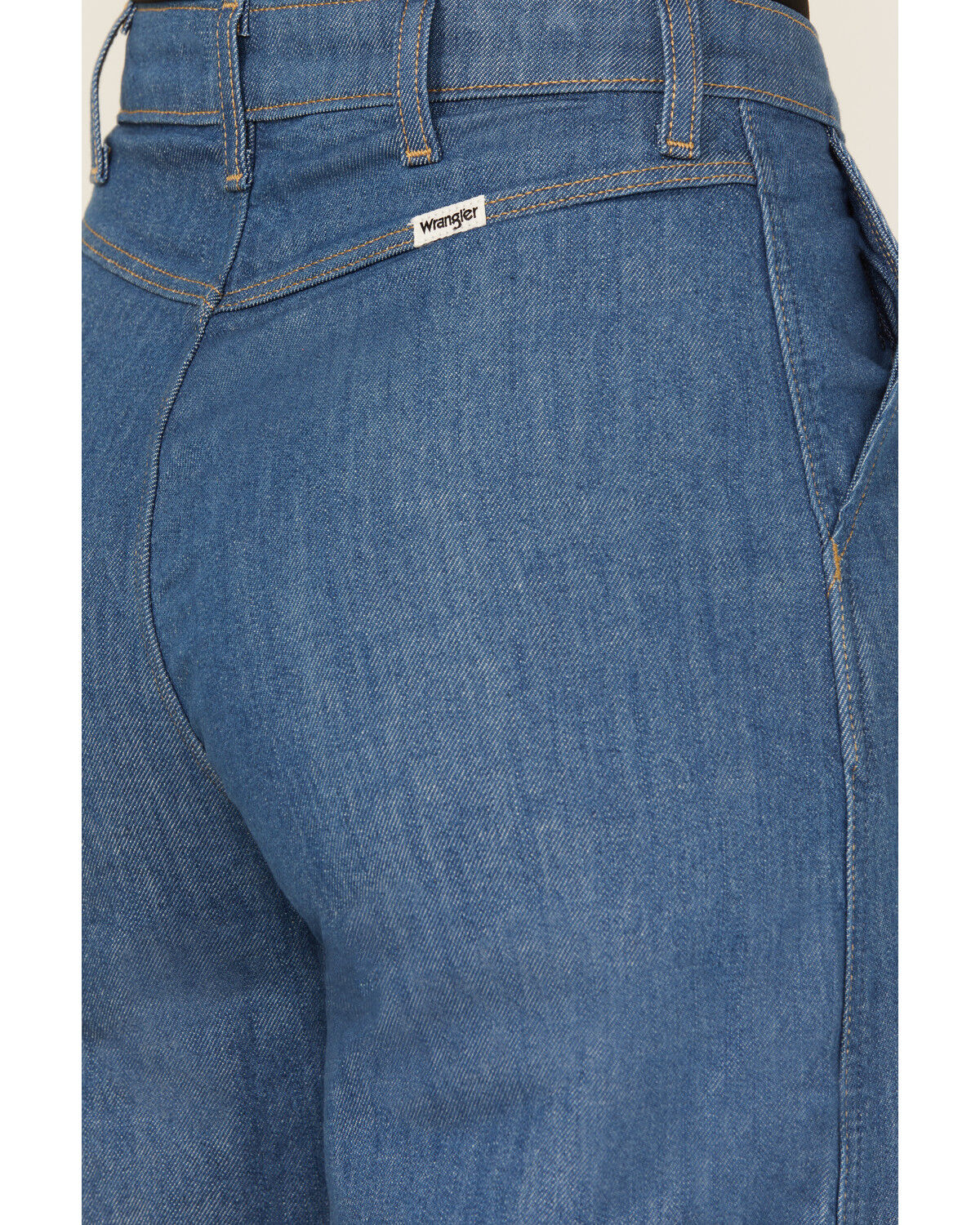 Wrangler Women's Medium Wash Original Rinse High Rise Trouser Stretch Denim Jeans