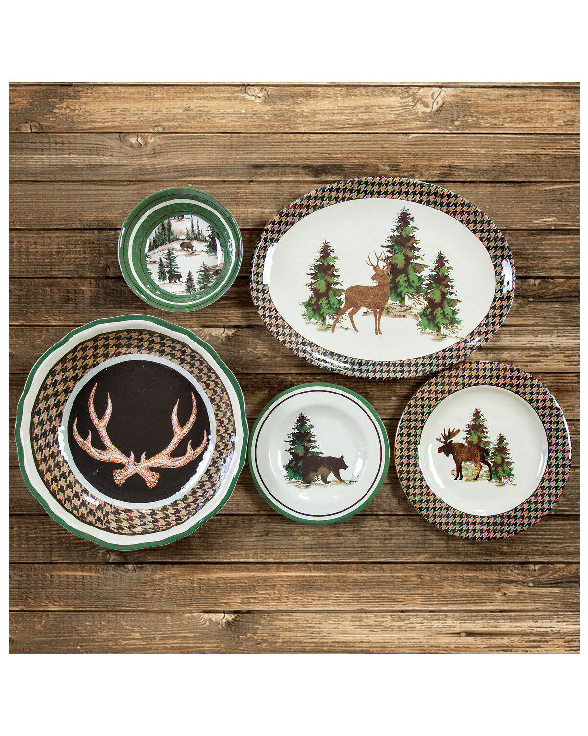 HiEnd Accents Joshua 14pc Melamine Dinnerware Set