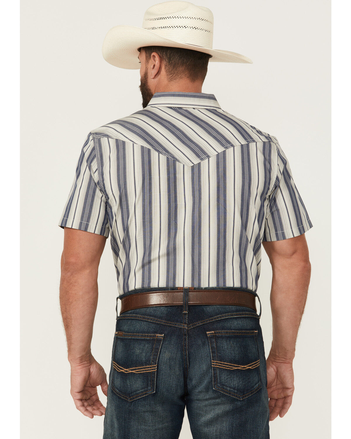 Cody James Men's Roman Striped Short Sleeve Snap Western Shirt
