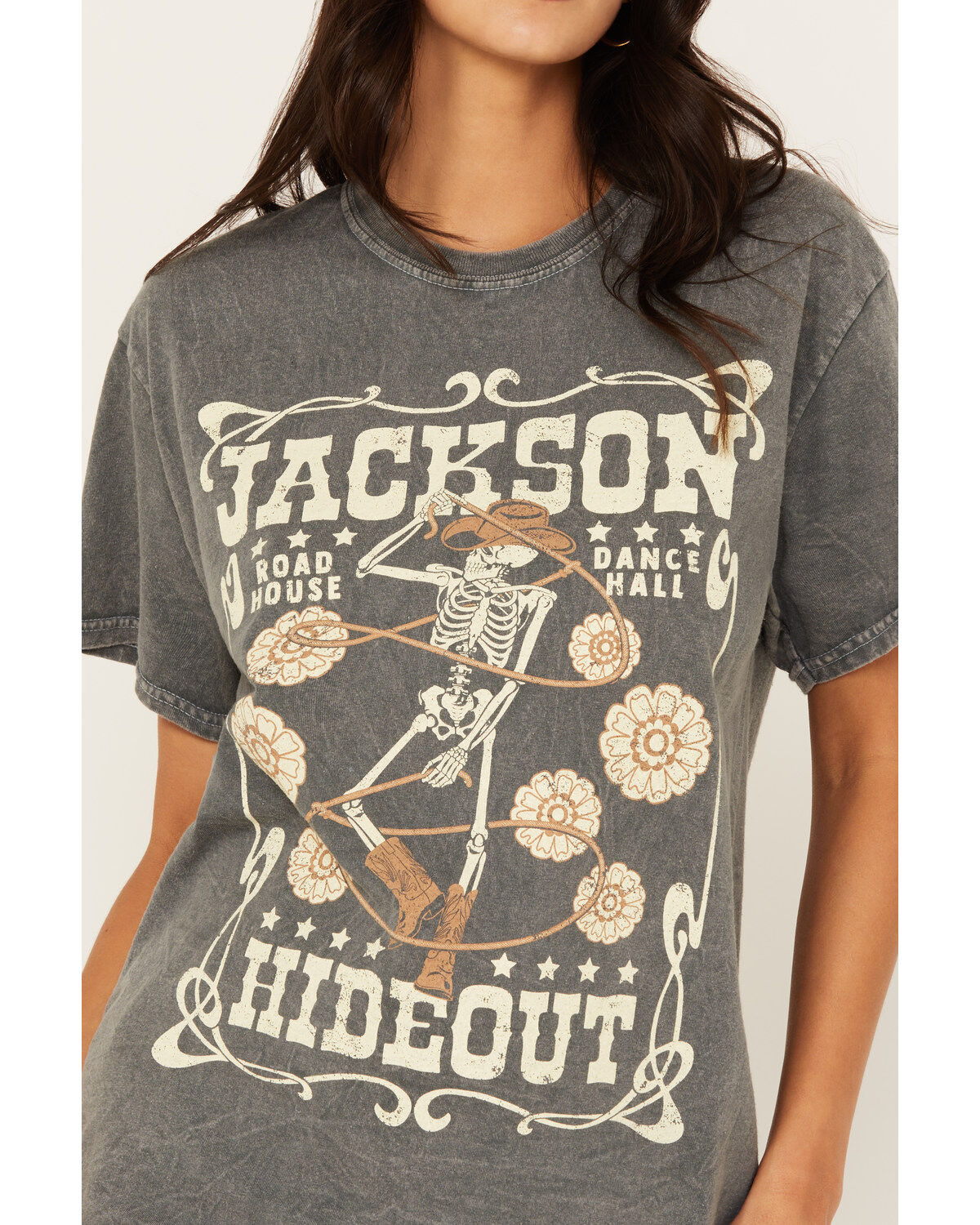 Youth in Revolt Women's Jackson Hideout Skeleton Short Sleeve Graphic T-Shirt