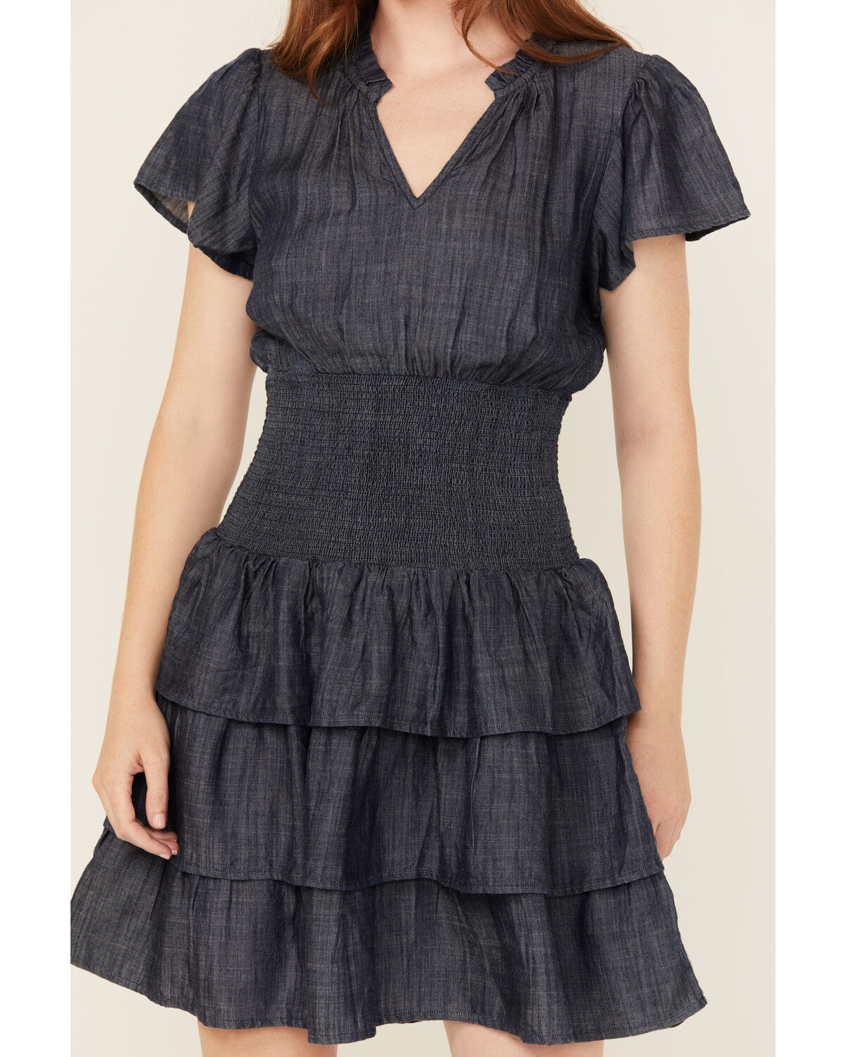 Ariat Women's Stellar Tiered Short Sleeve Mini Denim Dress