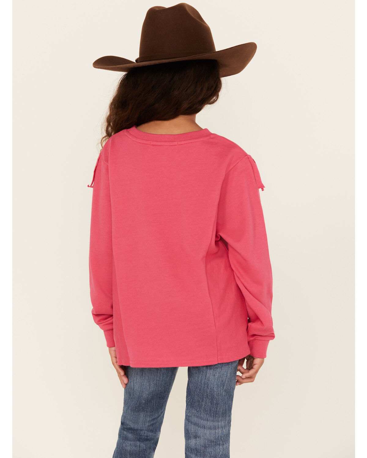 Rock & Roll Denim Girls' Howdy Fringe Long Sleeve Graphic Tee