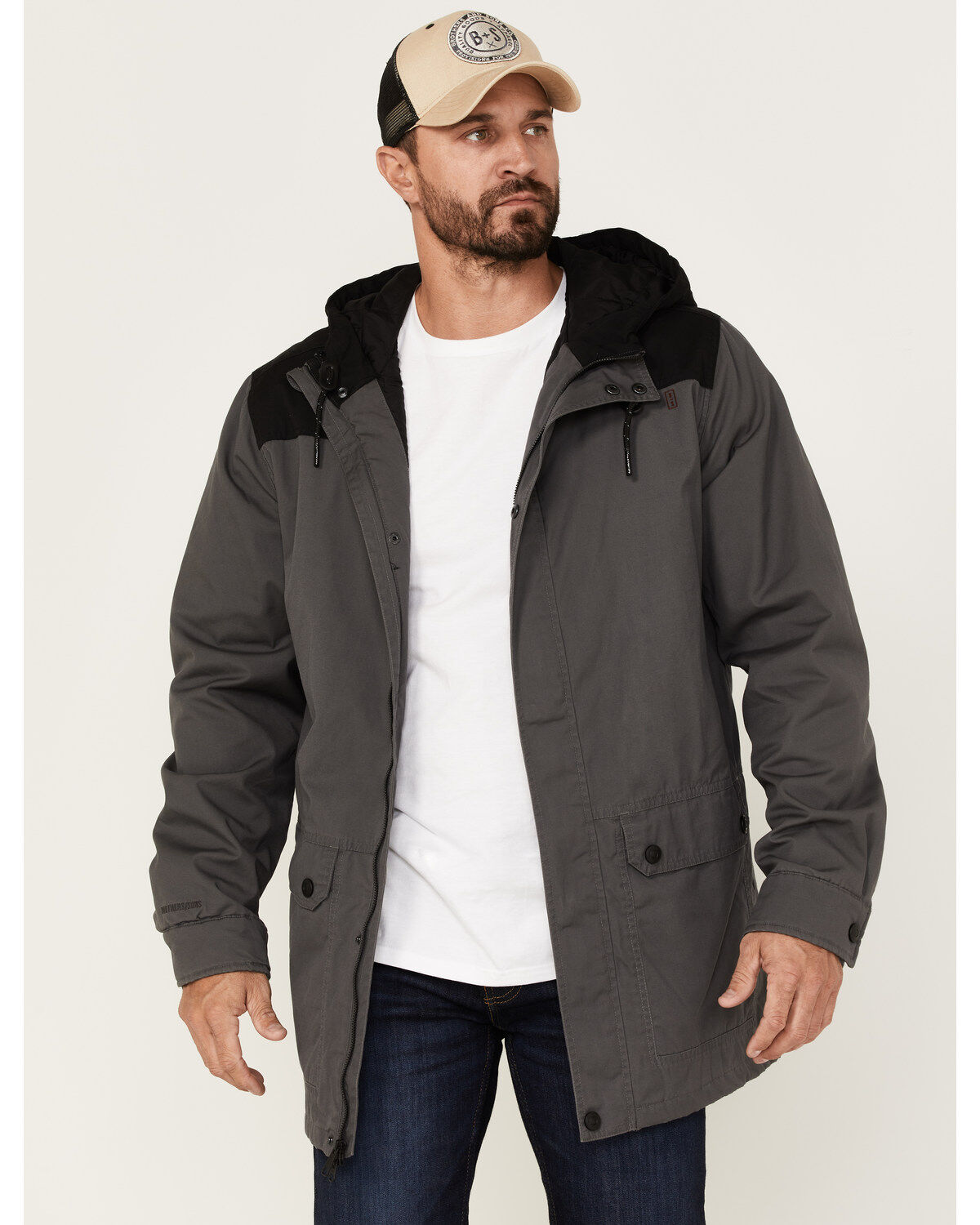Brothers and Sons Men's Cruiser Waxed Canvas Hooded Jacket
