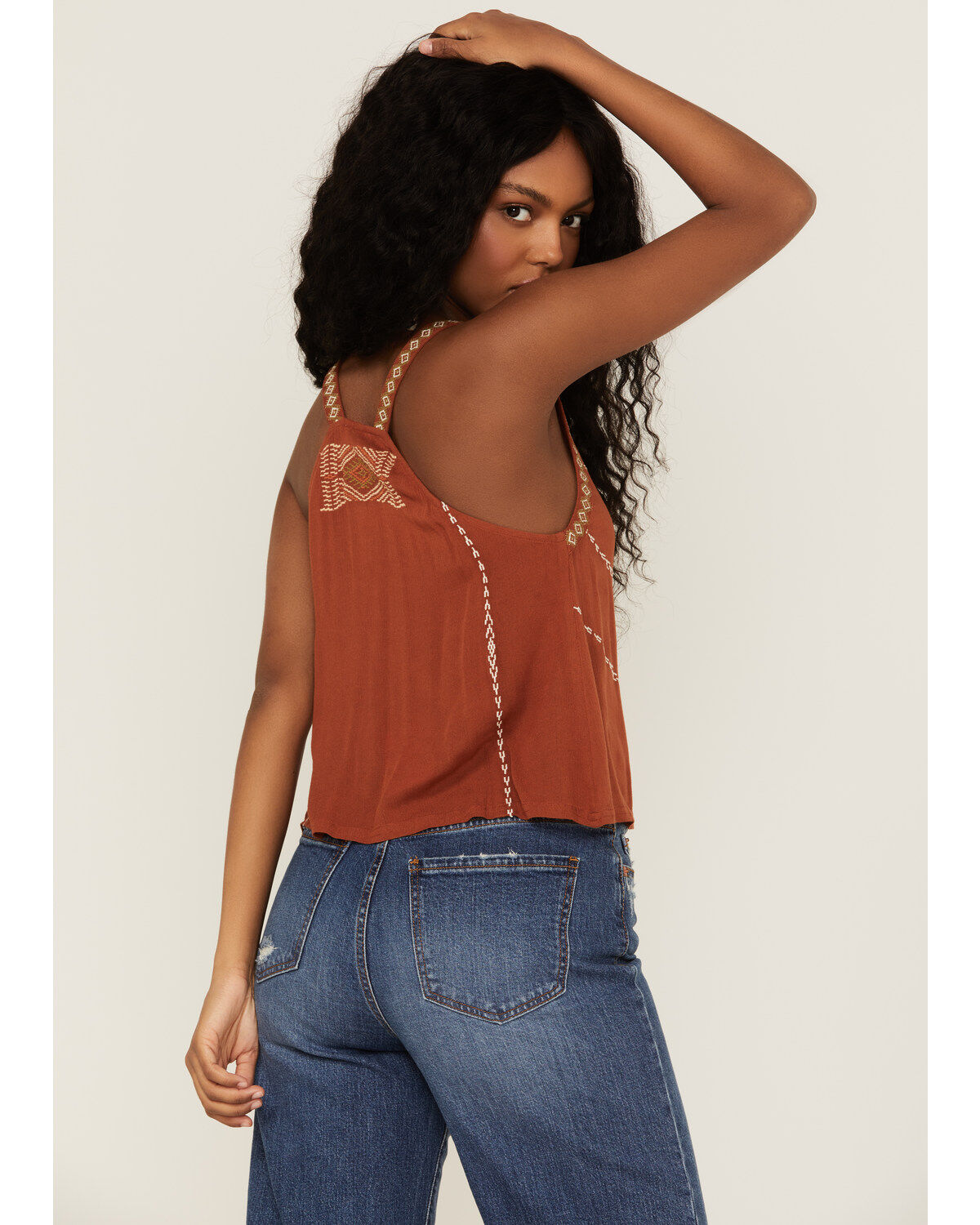 Shyanne Women's Rust Embroidered Southwestern Cami