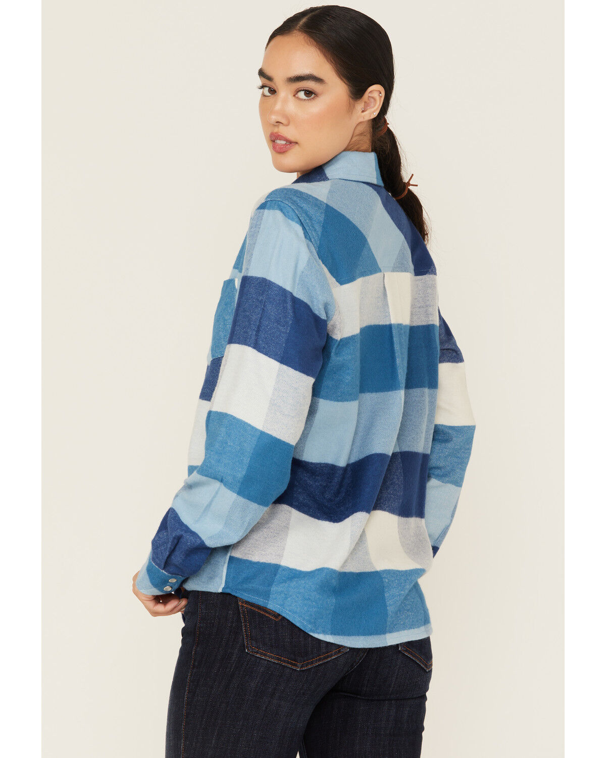 Idyllwind Women's Plaid Print Long Sleeve Snap Flannel Shirt