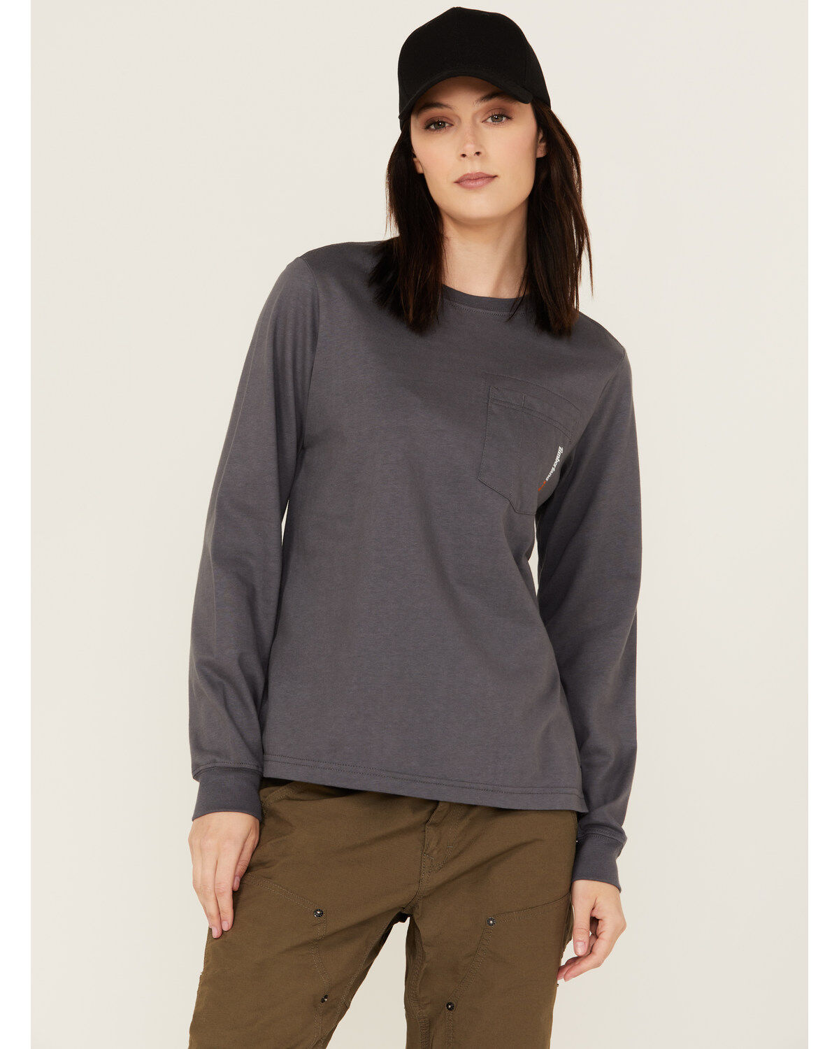 Timberland Pro Women's FR Cotton Core Long Sleeve Logo Pocket Tee