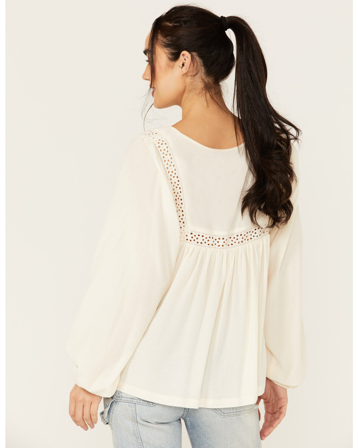 Cleo + Wolf Women's Austin Long Blouson Sleeve Painters Blouse