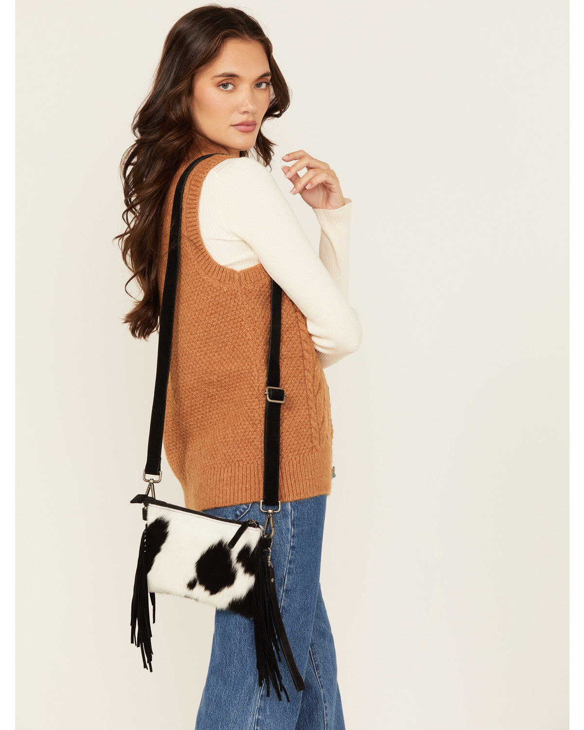 Shyanne Women's Meadow Hairon Leather Crossbody Bag