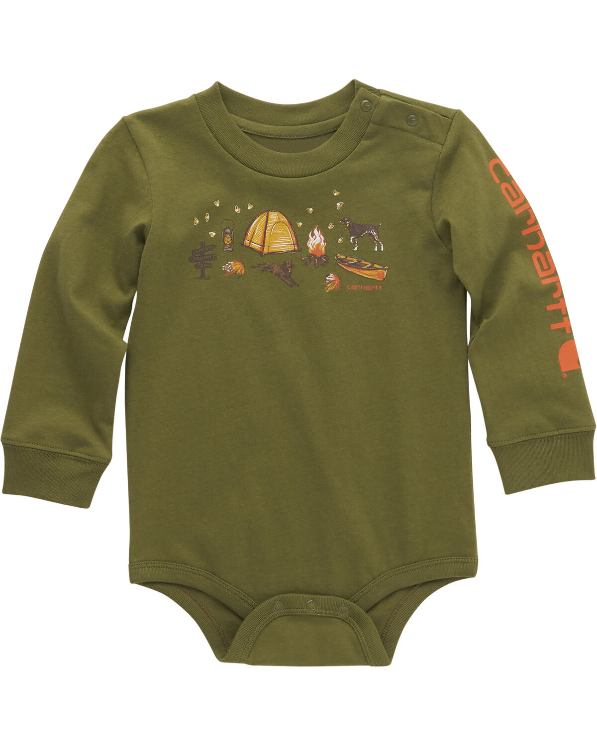 Carhartt Infant Boys' Camp Scene Long Sleeve Onesie