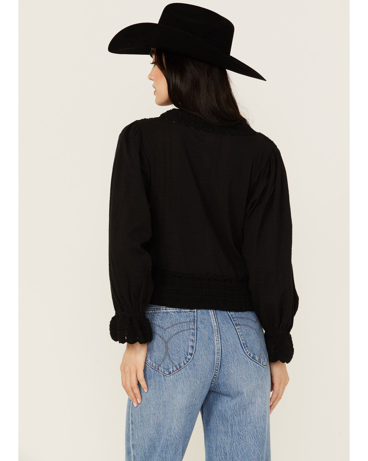 Revel Women's Layer Crochet Long Sleeve Shirt