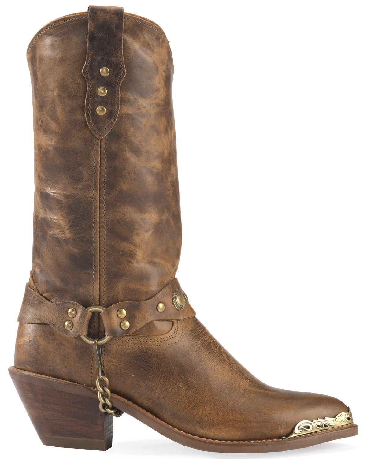 Abilene Women's Distressed Harness Western Boots - Round Toe