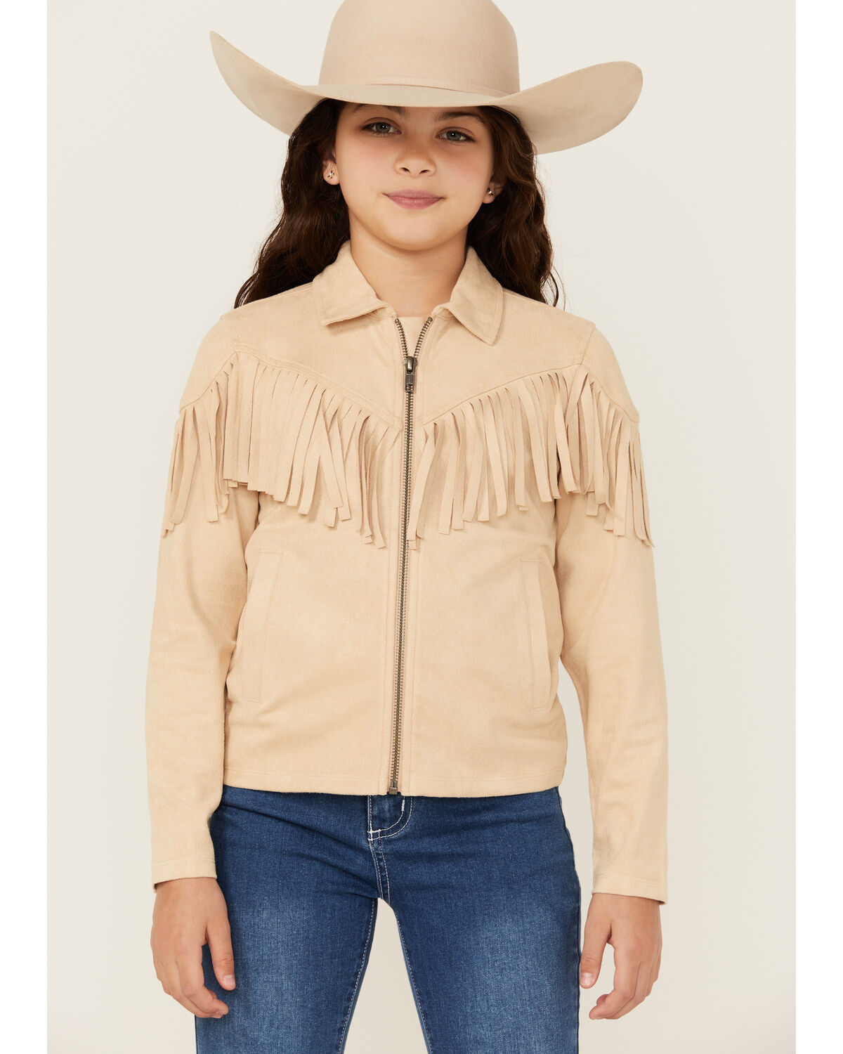 Shyanne Girls' Juniper Faux Suede Fringe Jacket