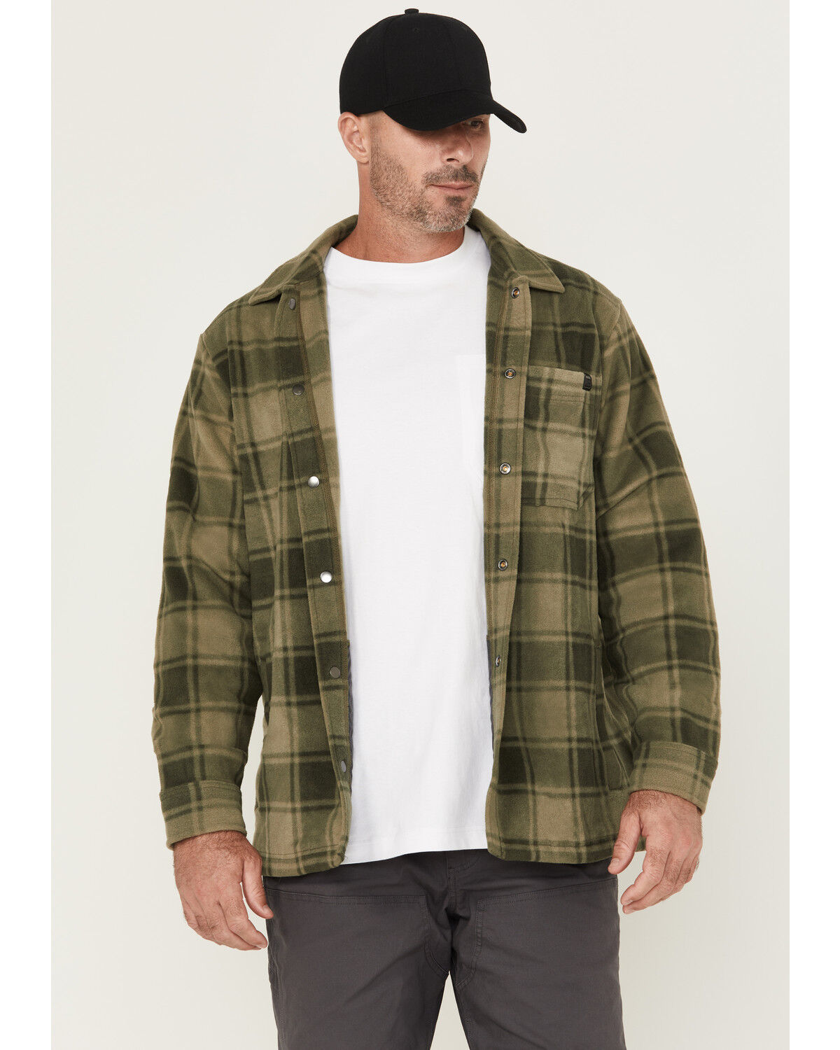 Timberland PRO Men's Gritman Plaid Print Fleece Snap Shirt Jacket