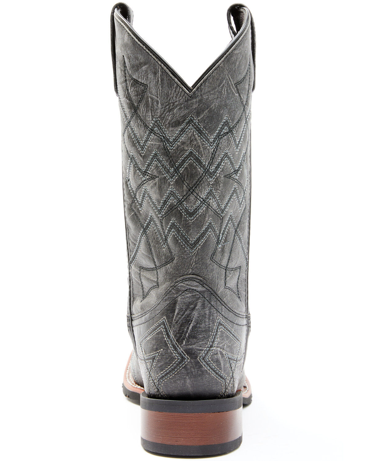 Laredo Men's Charcoal Geo Stitch Western Boots - Broad Square Toe