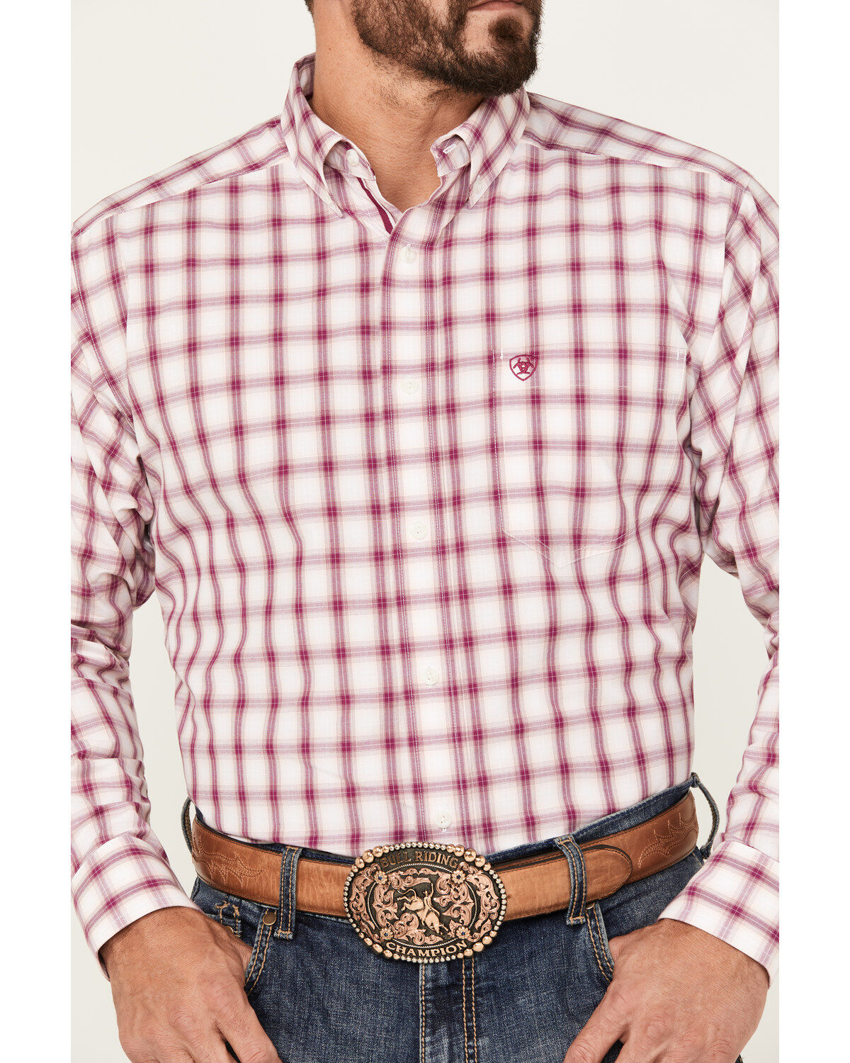 Ariat Men's Erick Plaid Print Long Sleeve Button-Down Performance Shirt