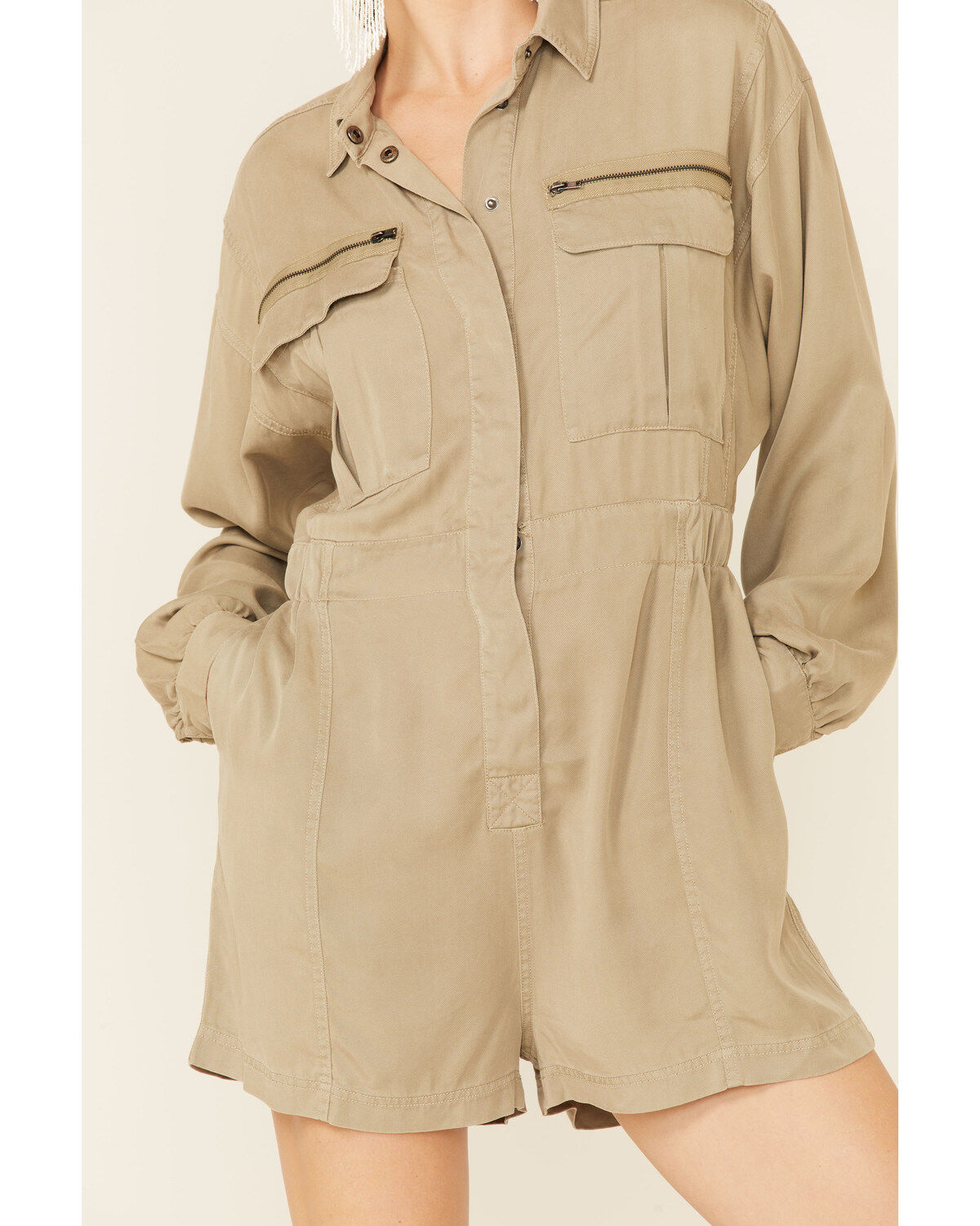 Very J Women's Tencel Utility Romper