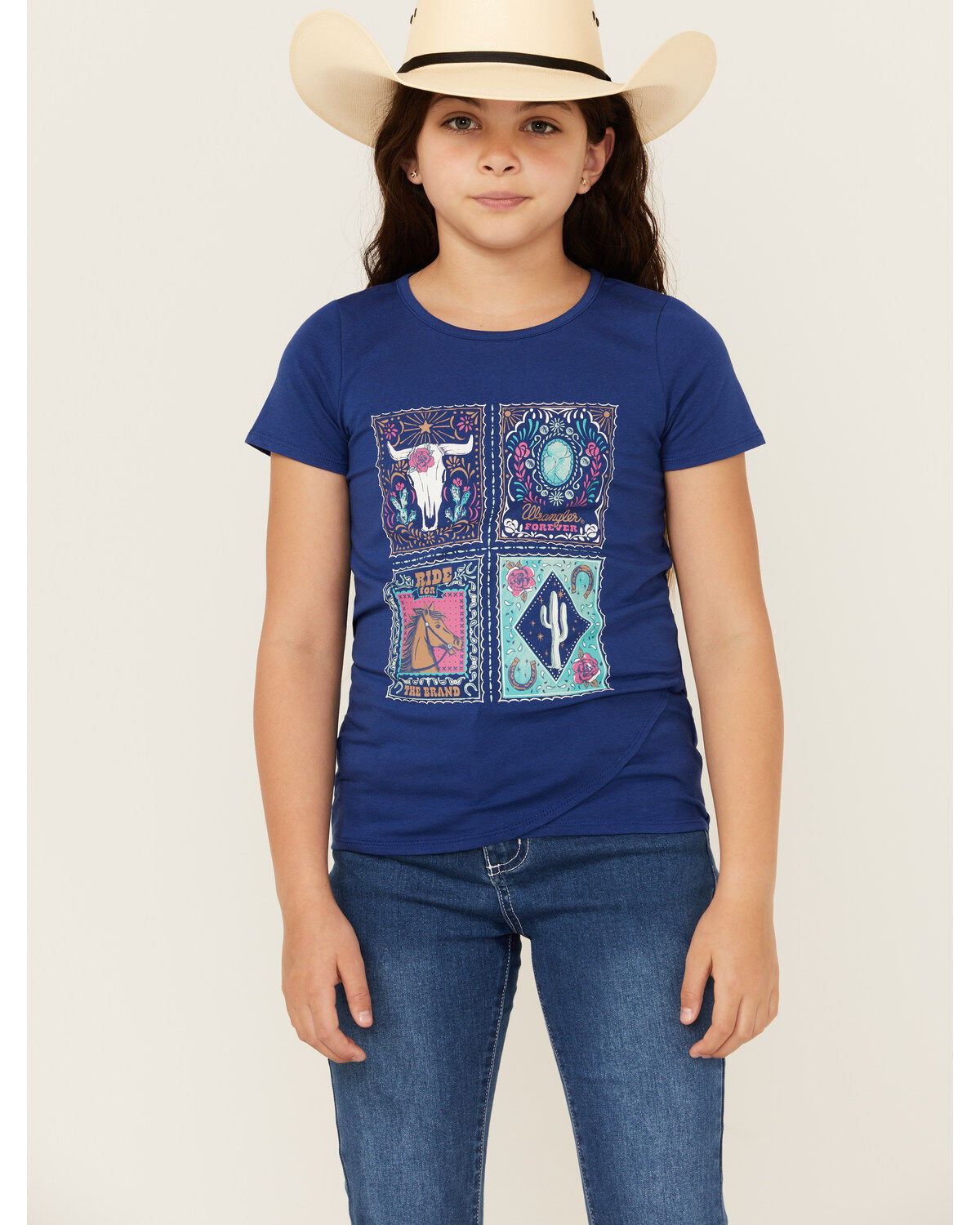 Wrangler Girls' Western Tiles Short Sleeve Graphic Tee