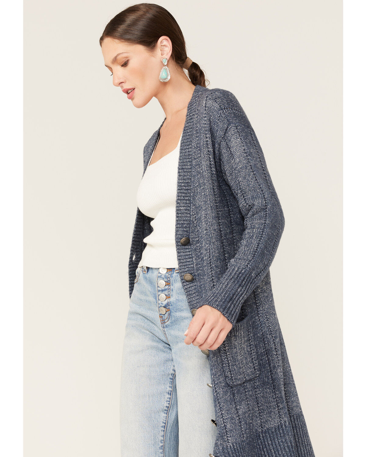 Cleo + Wolf Women's Marled Cardigan Sweater