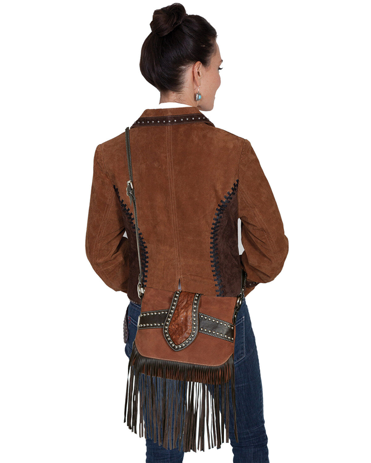 Scully Women's Suede Trim Fringe Handbag