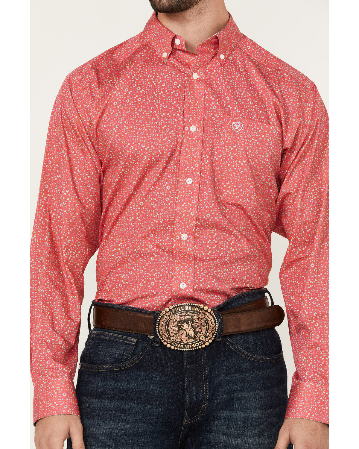 Ariat Men's Brennan Medallion Geo Print Long Sleeve Button-Down Western Shirt