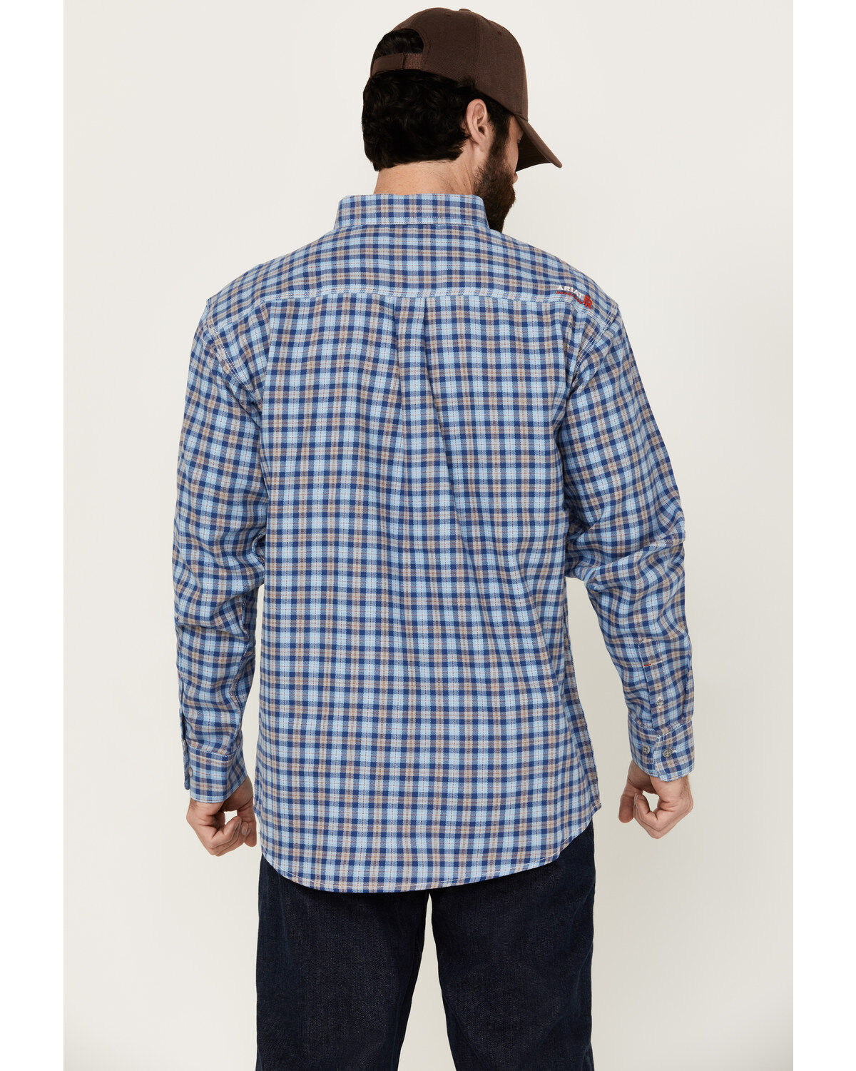 Ariat Men's FR Sierra Plaid Print Long Sleeve Button-Down Work Shirt