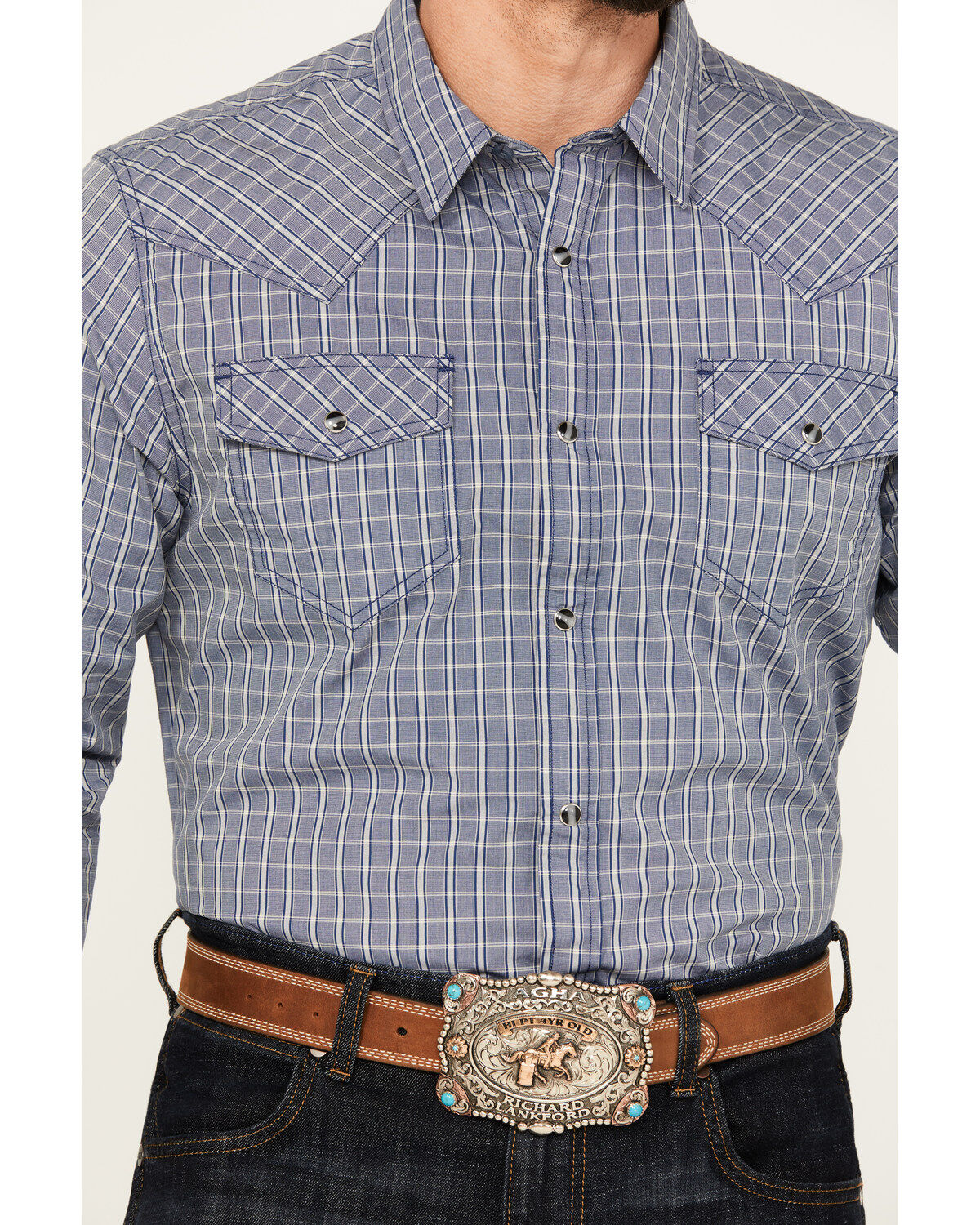 Cody James Men's Trainer Plaid Print Long Sleeve Western Snap Shirt