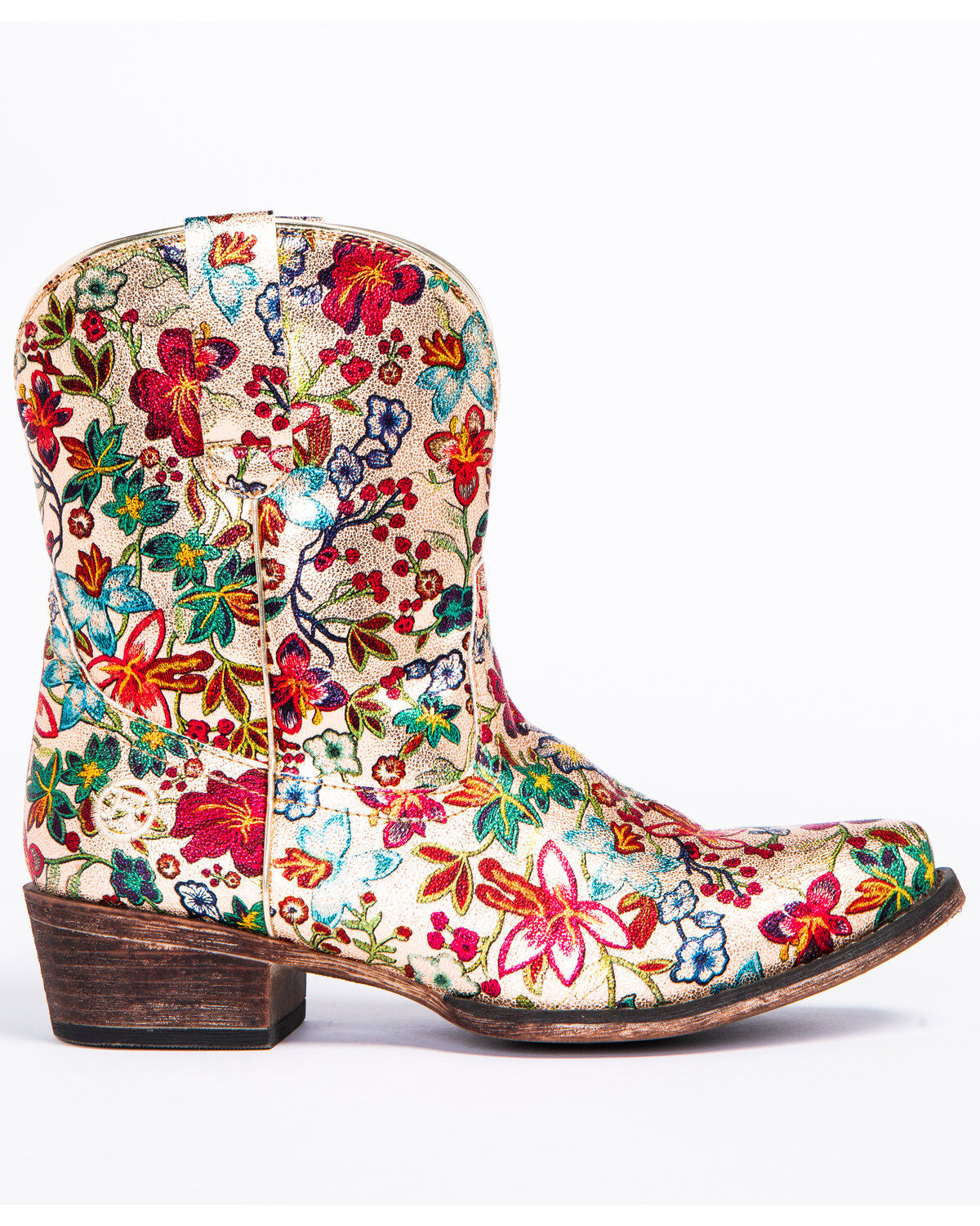 Roper Women's Ingrid Floral Western Booties - Snip Toe