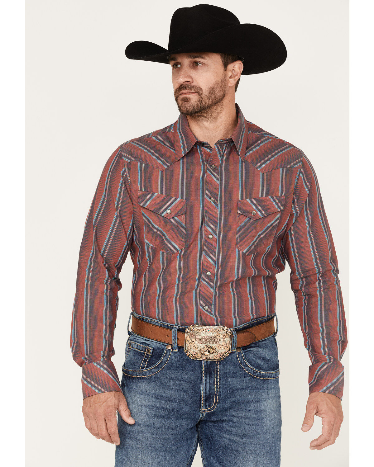 Rock & Roll Denim Men's Vintage 46 Serape Stripe Long Sleeve Snap Shirt