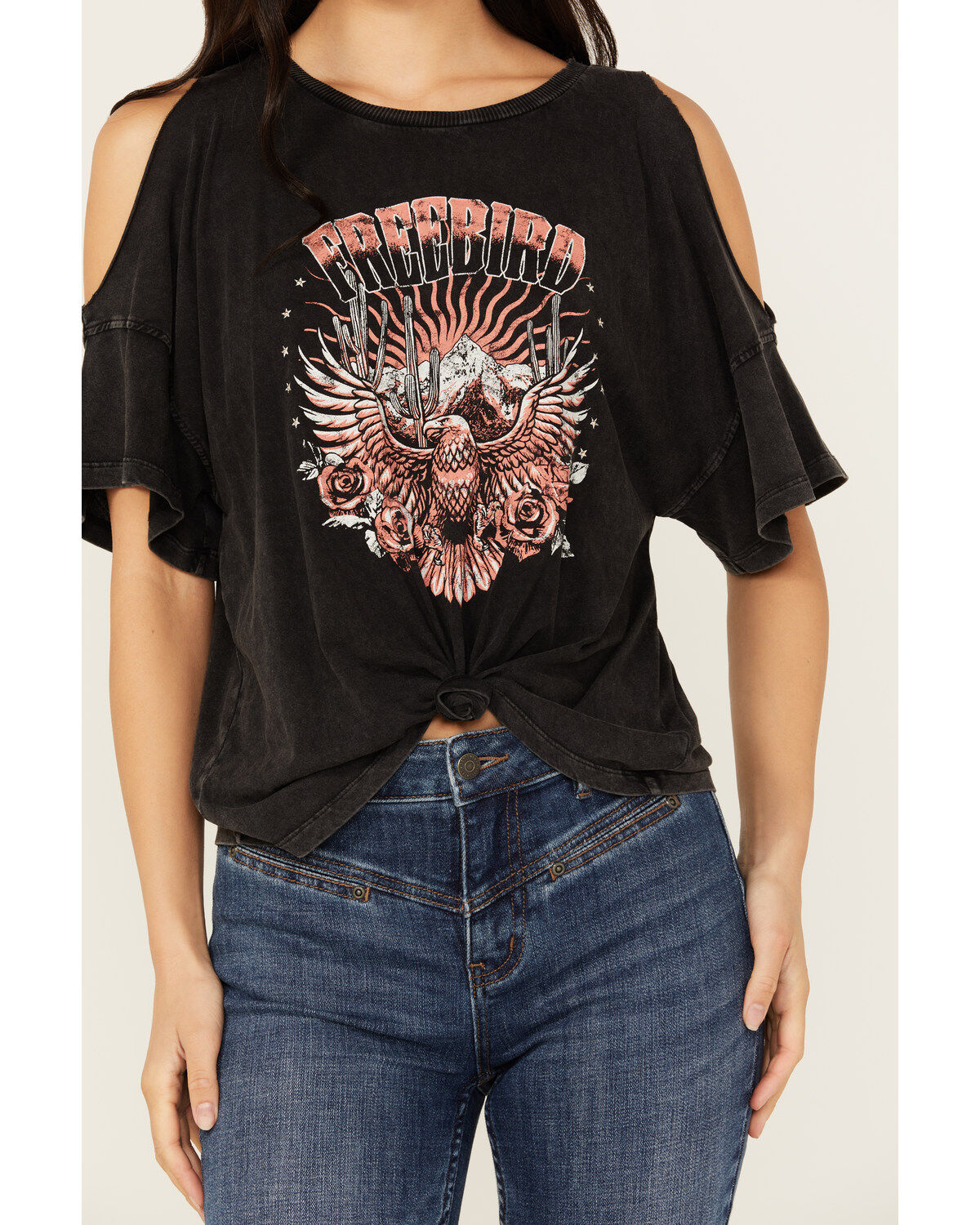 White Crow Women's Freebird Cold Shoulder Graphic Tee