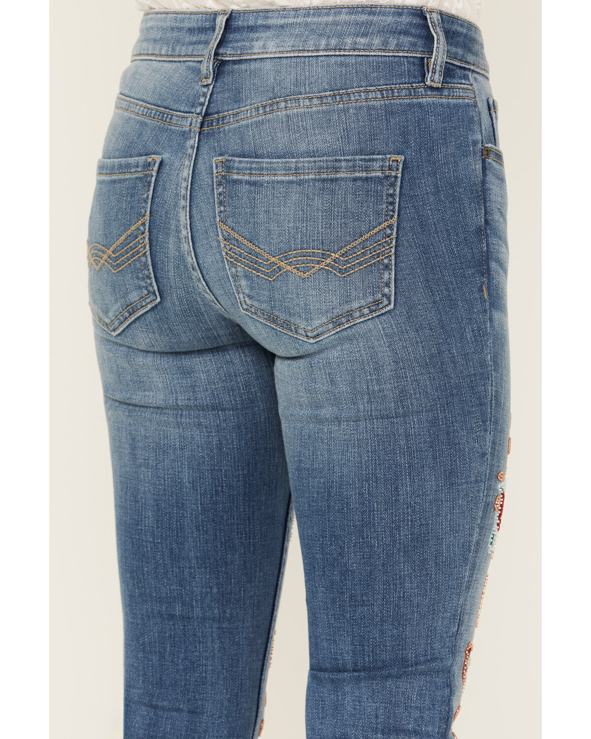 Idyllwind Women's Briley Medium Wash Mid Rise Embellished Stretch Bootcut Jeans