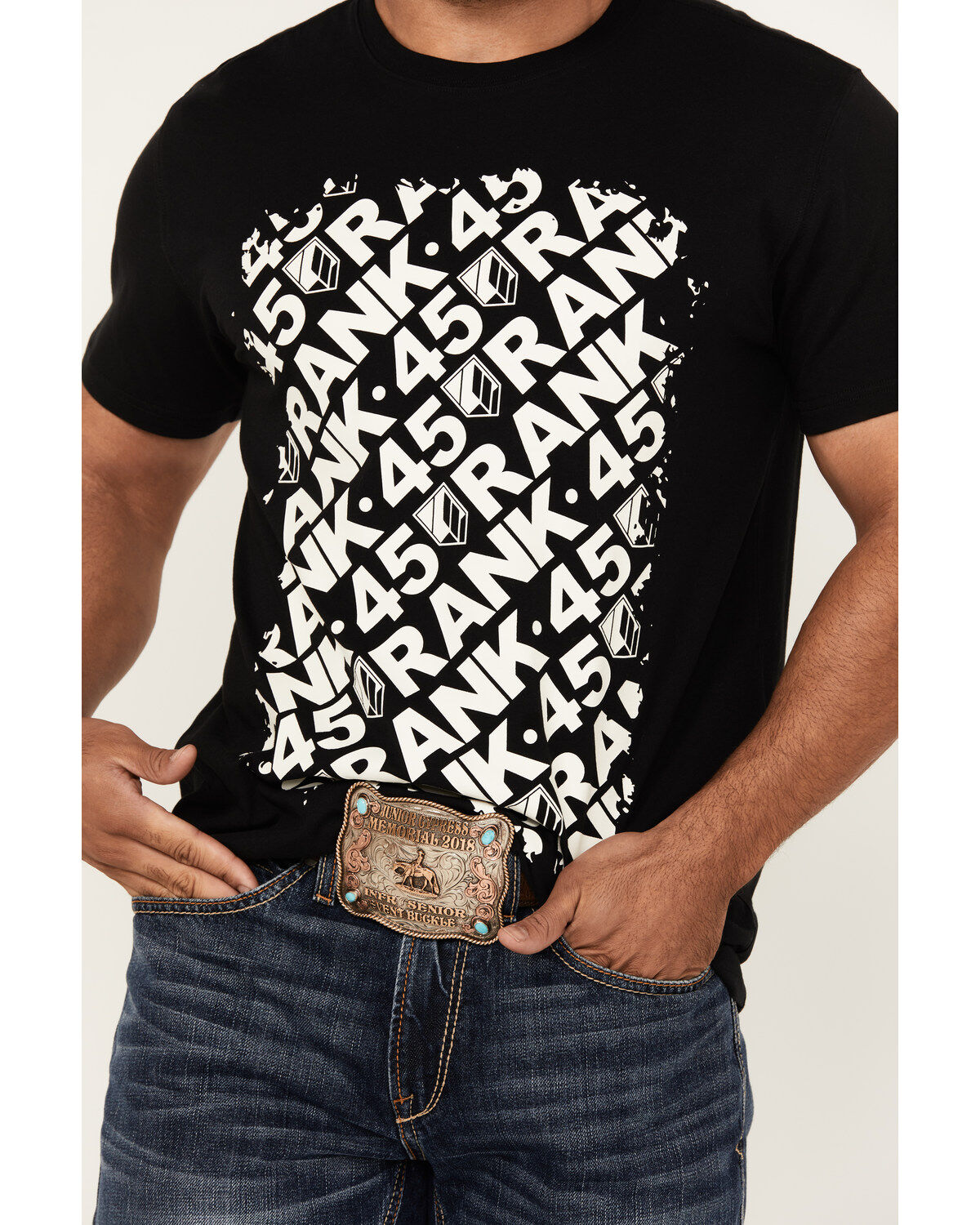 RANK 45® Men's Exploded Logo Short Sleeve Graphic T-Shirt