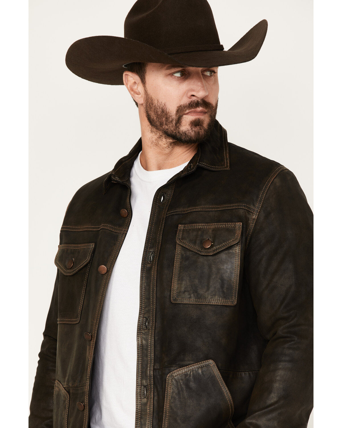 Scully Men's Serape Lined Leather Jacket