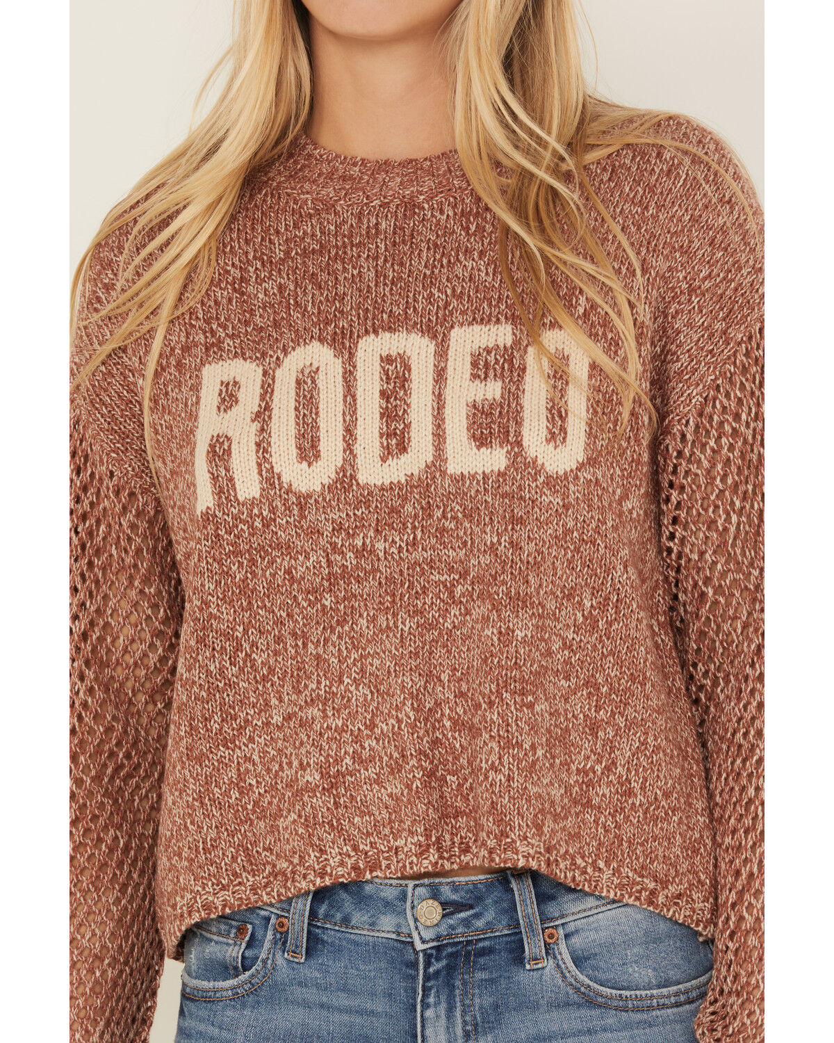 White Crow Women's Rodeo Open Weave Long Sleeve Sweater