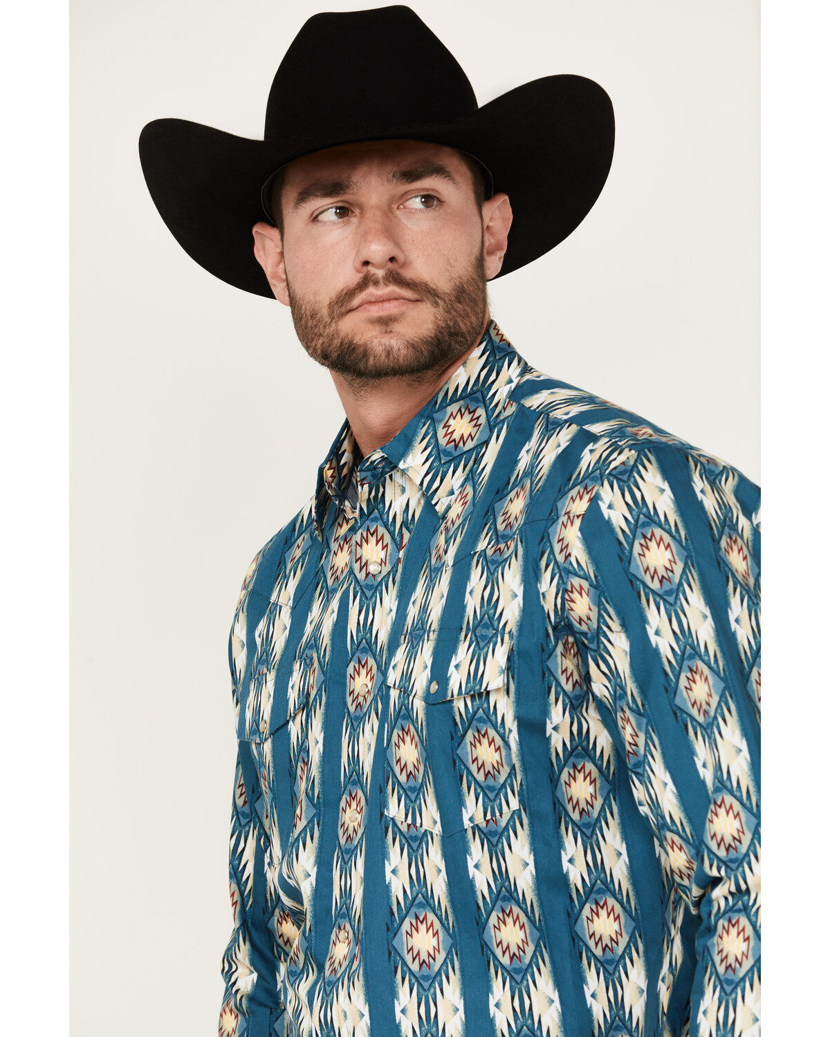 Wrangler Men's Checotah Long Sleeve Pearl Snap Western Shirt - Big