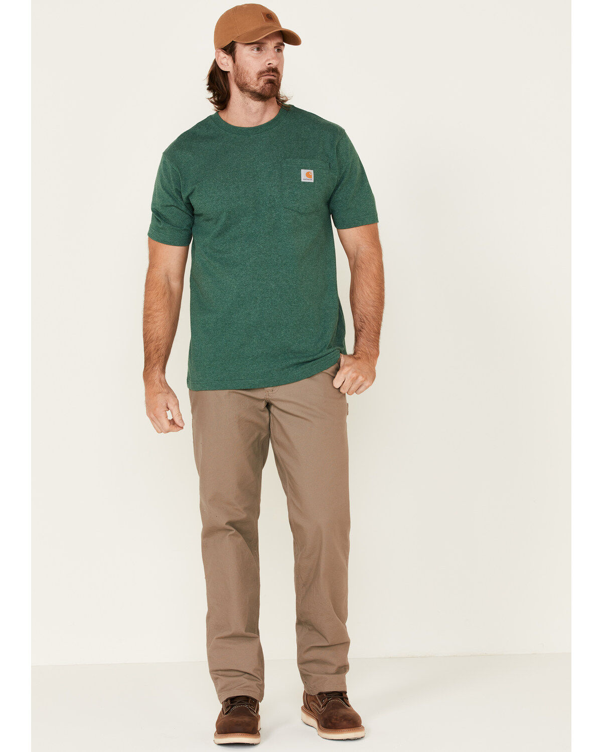 Carhartt Men's Loose Fit Heavyweight Logo Pocket Work T-Shirt