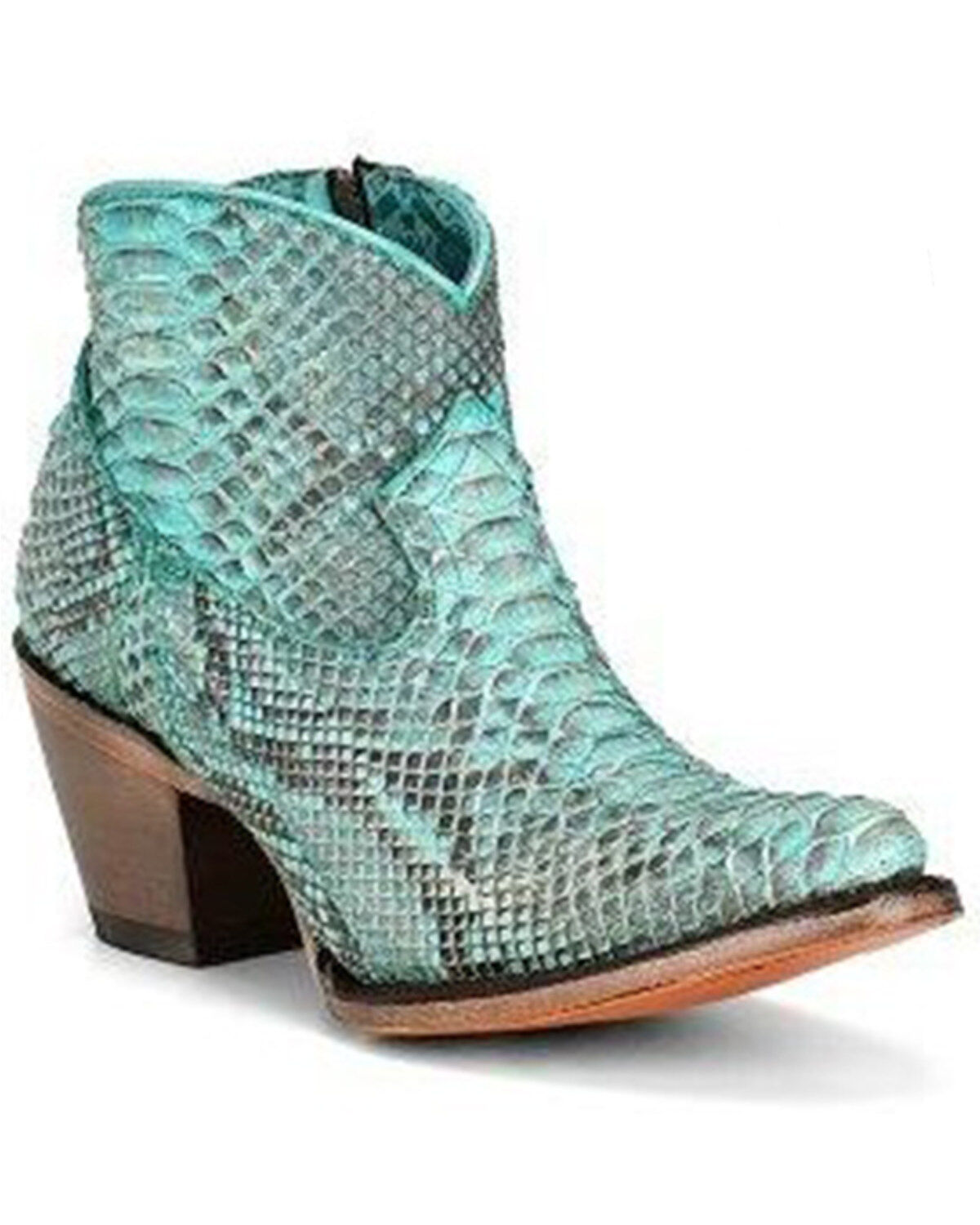 Corral Women's Exotic Full Python Booties - Snip Toe