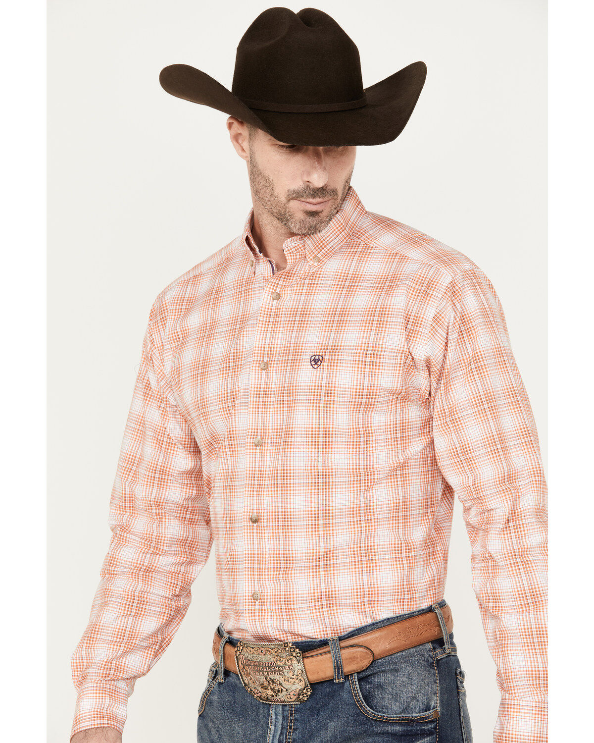 Ariat Men's Manning Plaid Print Button Down Long Sleeve Western Shirt