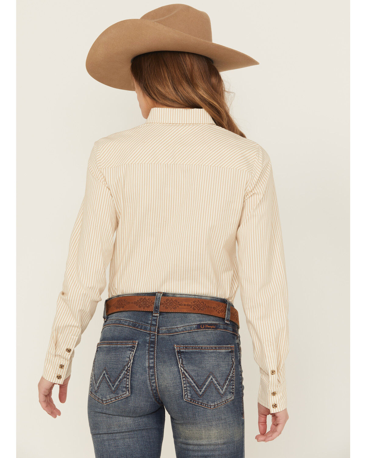 Shyanne Women's Striped Long Sleeve Button-Down Stretch Western Shirt