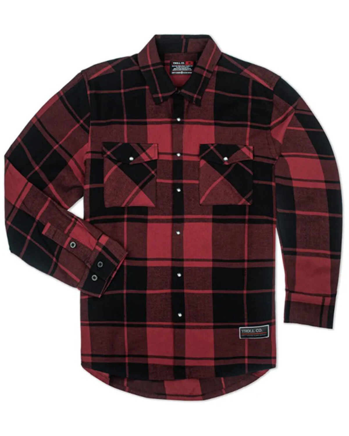 Troll Co Men's Ridge Plaid Print Long Sleeve Snap Flannel Shirt
